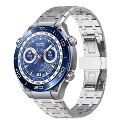 Premium 22mm Stainless Steel Luxury Watch Band for Huawei GT2 Pro GT2e (Silver)