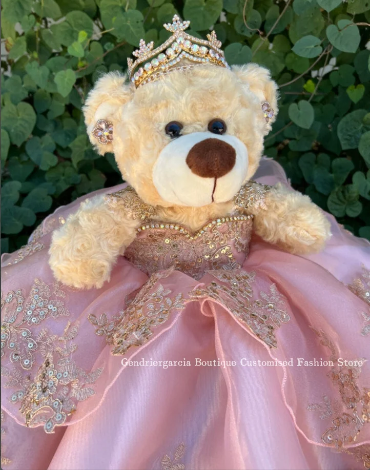 Elegant Pink Quinceanera Teddy Bear Dress 2025 Exquisite