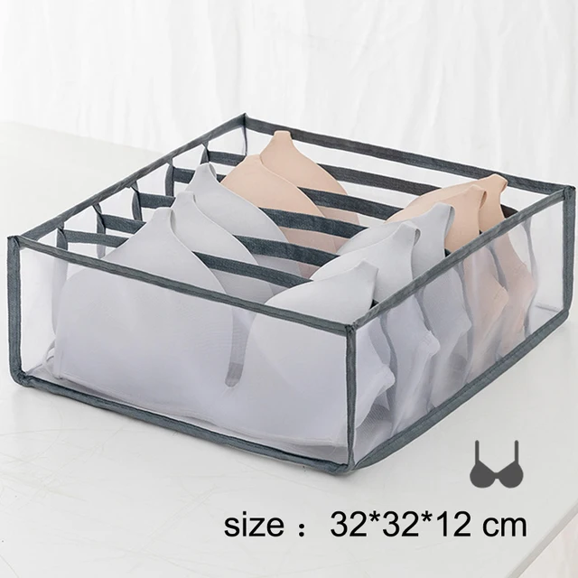 Gray 6 Grids Bra