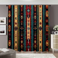 2pcs, 2D flat Window Curtains Ethnic Tribes Arrow Versatile Polyester,Without Electricity Family Party Decoration for Home Use 2