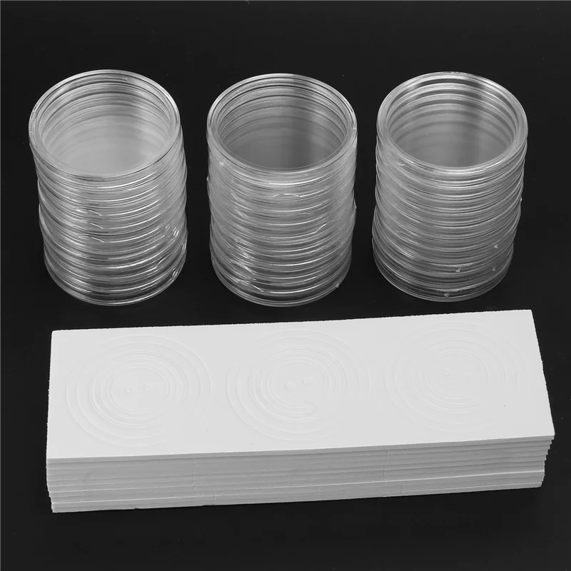 AEE1-46 Mm Coin Capsules Holder And Protect Gasket Coin Holder Case Box For Coin Collection Supplies (8 Sizes, 150 Pieces)