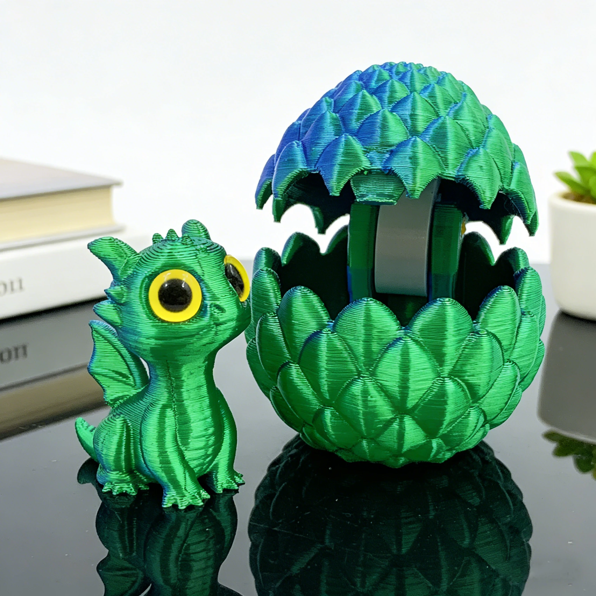 Exquisite 3D Printed Dragon and Egg Decorations - Unique Home and Desktop Accessories, Meticulously Crafted