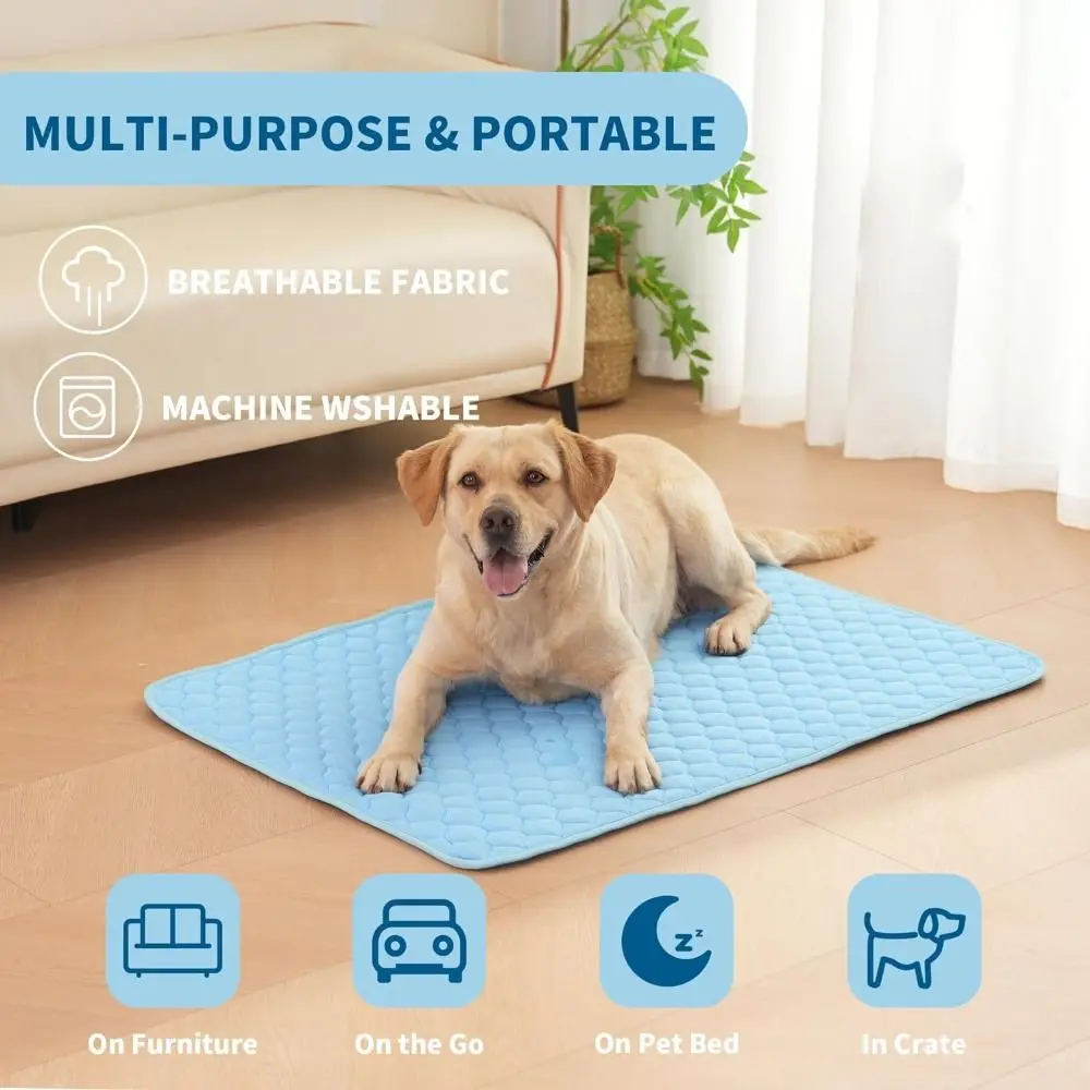 Pet Cooling Mat For Dogs Ice Silk Breathable Washable Dog Bed_voghion.com
