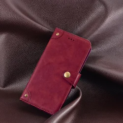Coque de téléphone en cuir rétro avec boucle en métal
