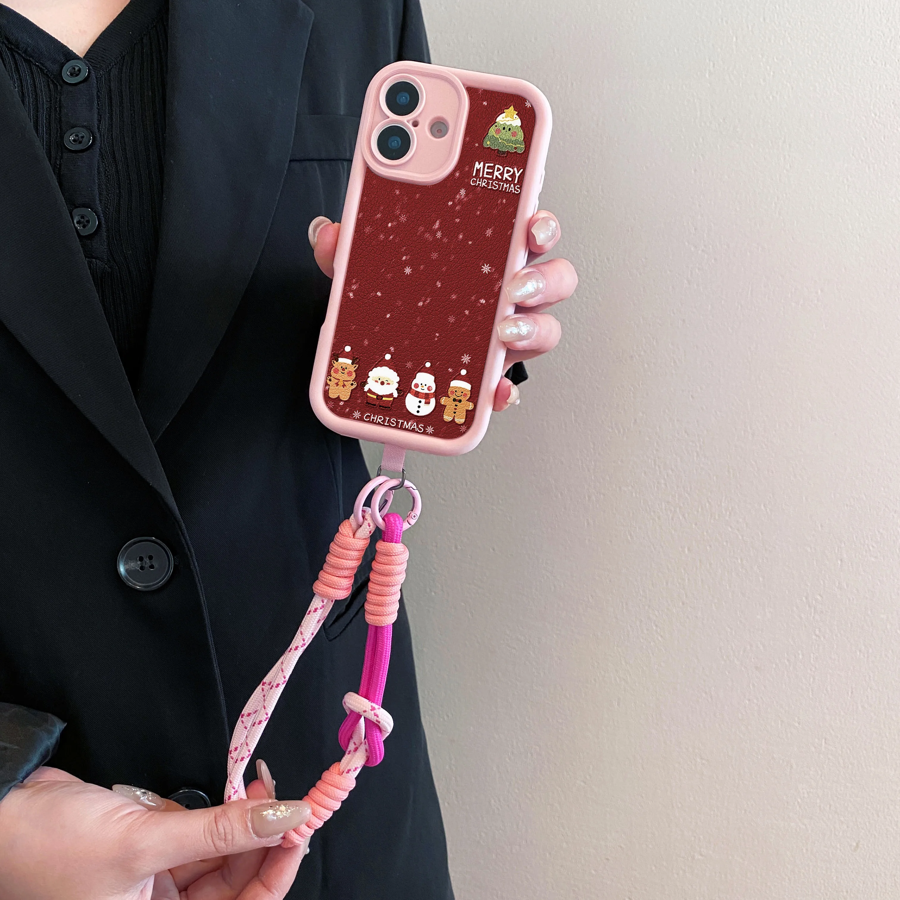 Festive Snowman Crossbody Wristlet Phone Case with Lanyard