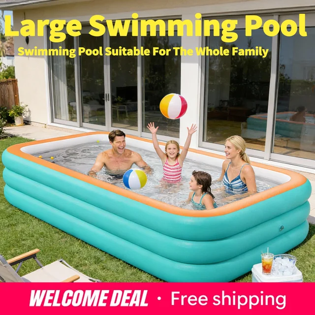 La piscine gonflable familiale est durable et épaisse, idéale pour les grandes piscines, les fêtes dans la cour et sur la pelouse. 1