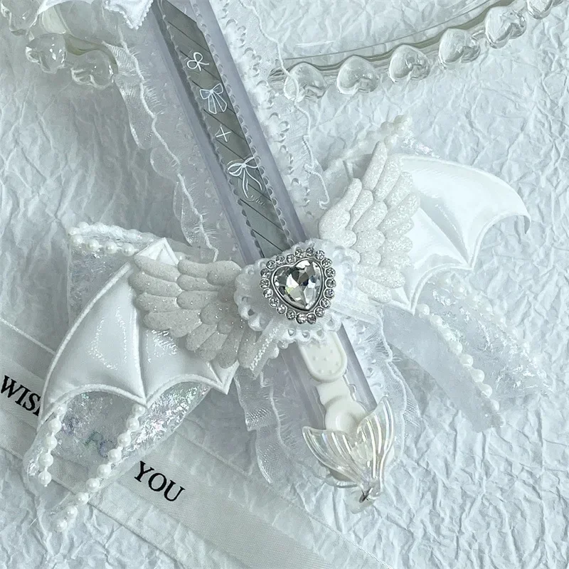 Retro White Black Color Letter Opener Cartoon Dragon Wings Bow Box Opener Handmade Scrapbook Paper Cutter Student Supplies