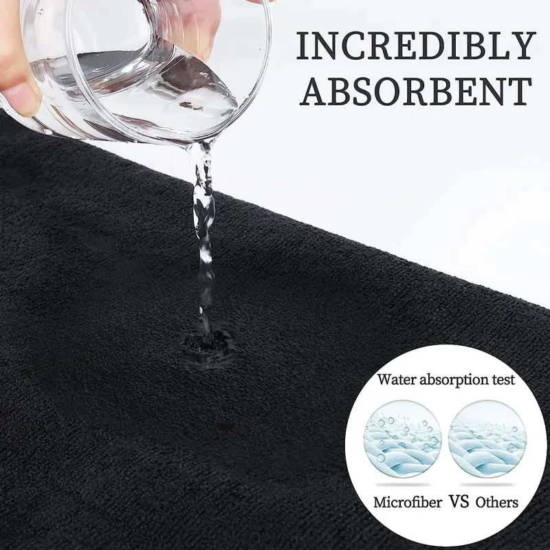Premium Microfiber Salon Towels Black Absorbent for Hair Stylist Bleach Proof Hair Towel for home hotel beauty salon Towel 4
