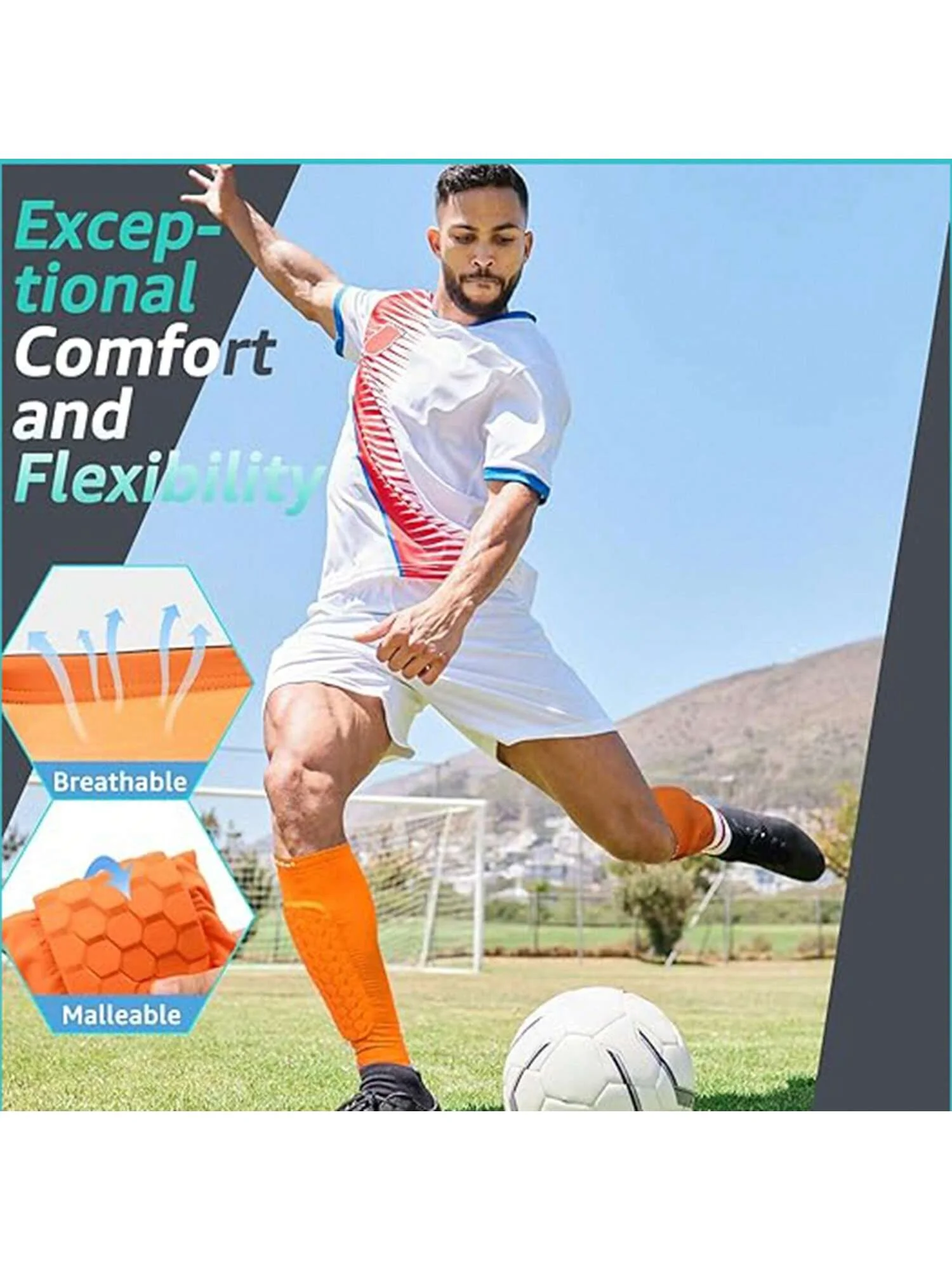 1PCS Soccer Shin Guards shin guard pads soccer shin guards calf compression sleeves calf compression sleeve Shin Pads for Youth Adult Calf Compression Sleeve with Honeycomb Pads Support for Splint Baseball