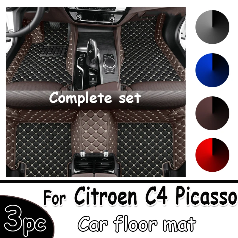 

Car Floor Mats For Citroen Grand C4 Picasso SpaceTourer 7seat 2006~2013 leather Mat Rugs Pad Interior Parts Car Accessories 2010