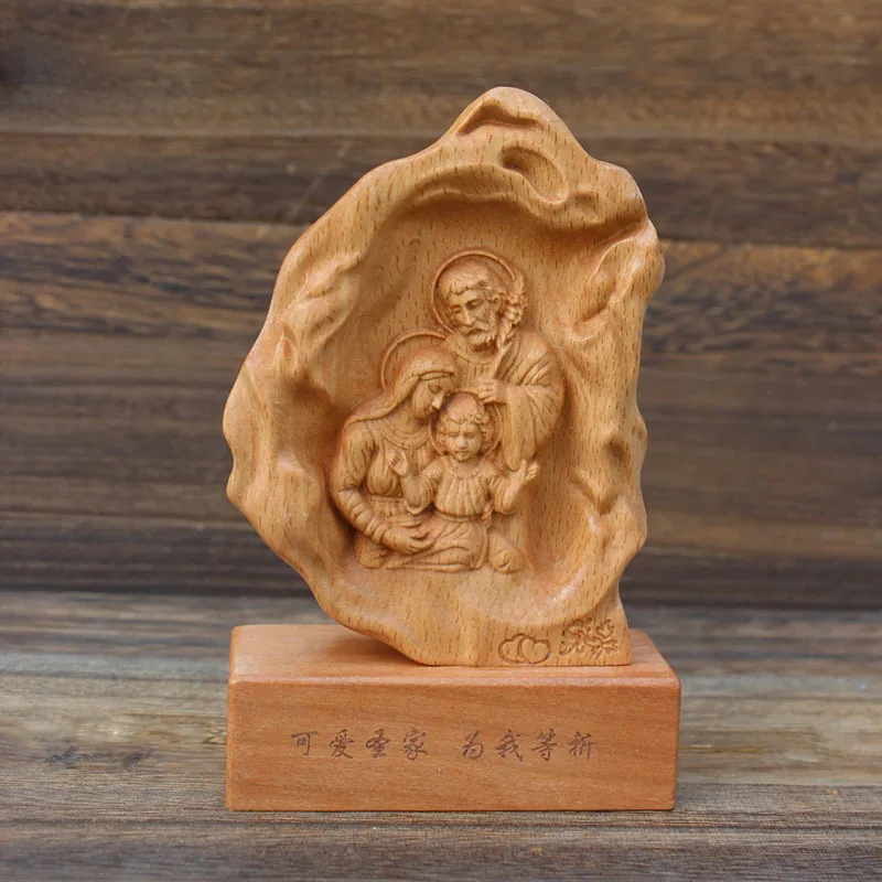 Solid Wood Carving of Our Lady of God, Saint Joseph Statues, Catholic Christ, Jesus Ornament, Home Decor Crafts, Church Suppli