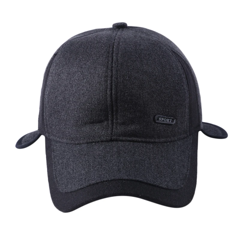 thermal aviator bomber hat 1pc Warm Mens Winter Wool Baseball Cap Ear Flaps Brand Snapback Hats Thicken Warm Fitted Cap Gorra Hombre Trucker Cap bomber trapper hat