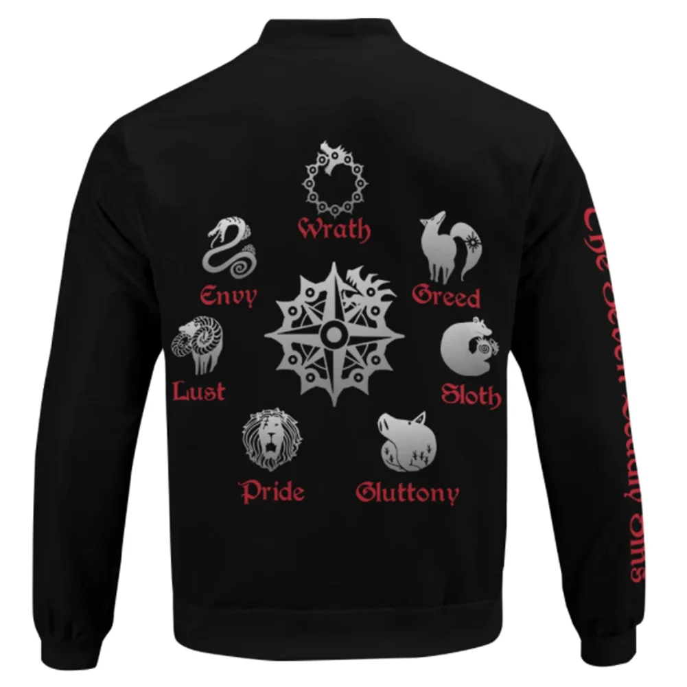 The Seven Deadly Sins Cosplay Hoodie Zip Up Jacket Coat Sweatshirt Streetwear
