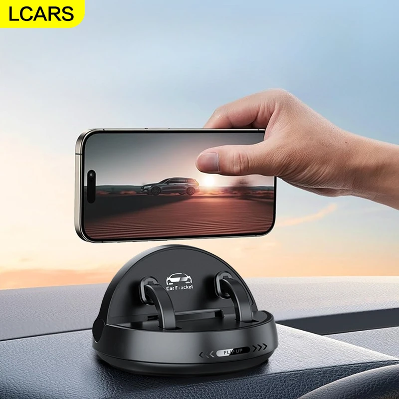 Enhanced Car Dashboard 360-Degree Rotating Phone Holder with Parking Number Plate, Adjustable Dual-Use Design