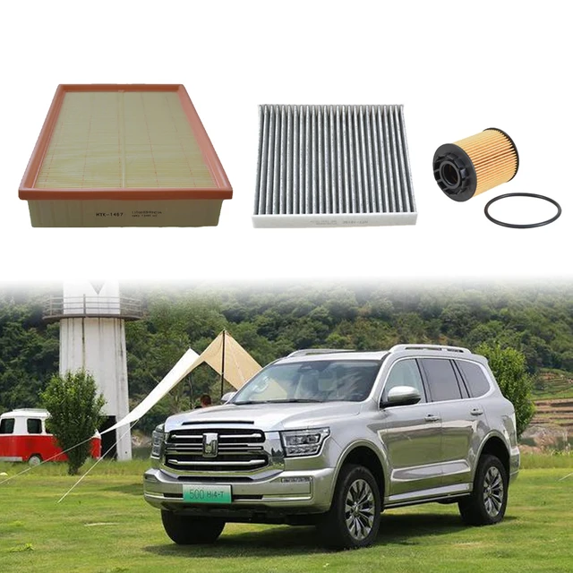 3 قطعة مجموعة مرشحات ل GWM خزان 500 Hi4-T 2.0T-Hybrid 2025 هافال H9 GW4D24 محرك المقصورة التيار المتناوب مجموعة مرشح زيت الهواء أجزاء 1017105XEN01