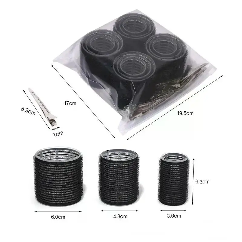 28pcs/Set New Hair Roller Sets 18pcs Plastic Self Grip Hair Curlers 3 Sizes Rollers 10pcs Metal Clips DIY Hairdressing New