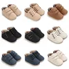 Newborn Baby Shoes Classic Leather Soft Soles Non Slip Toddler Walking Shoes for Boys and Girls 0-18M First Step Walking Shoes 1