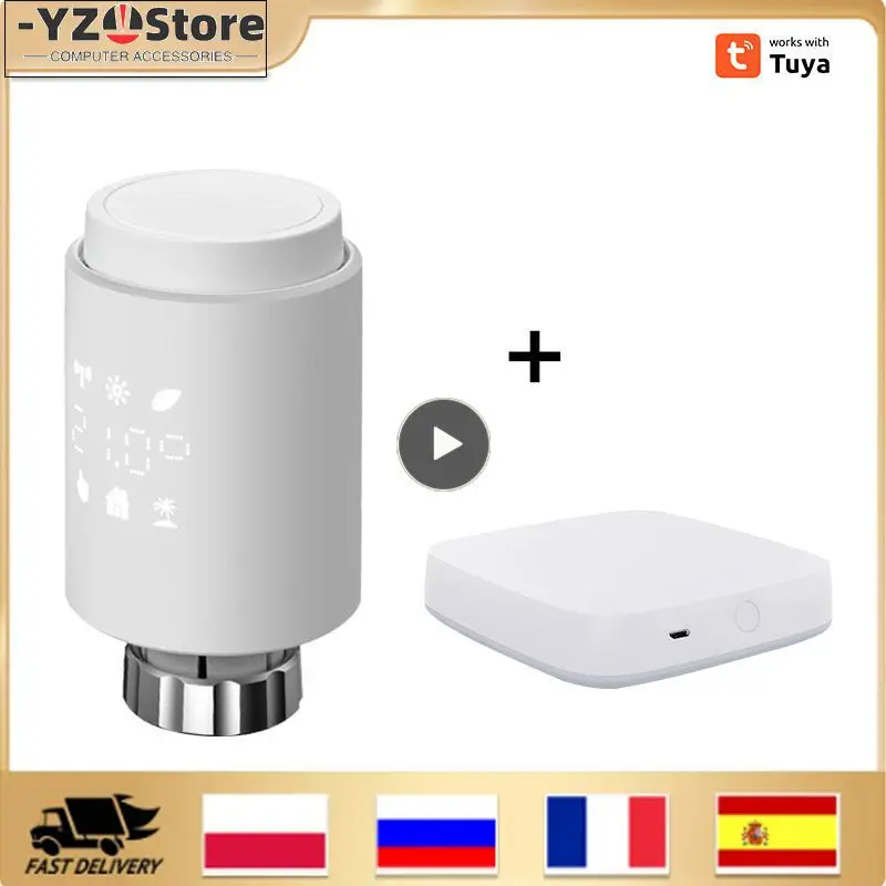 

Привод радиатора Tuya Smart, TRV, программируемый термостатический клапан радиатора, регулятор температуры, поддержка Alexa M28 M30