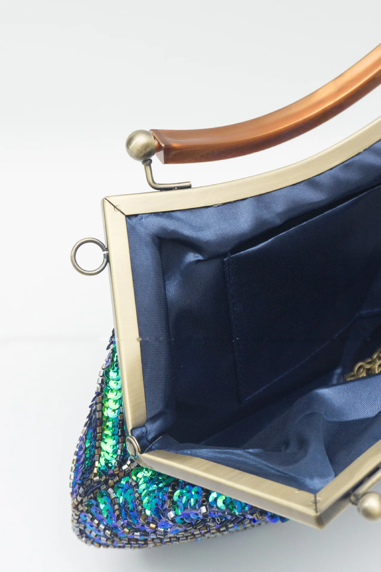 Fashionable Temperament Hand-held Peacock Feather Bead Sequin Bag Exquisite Handmade Retro Evening Dress Ball And Dinner Bag_voghion.com