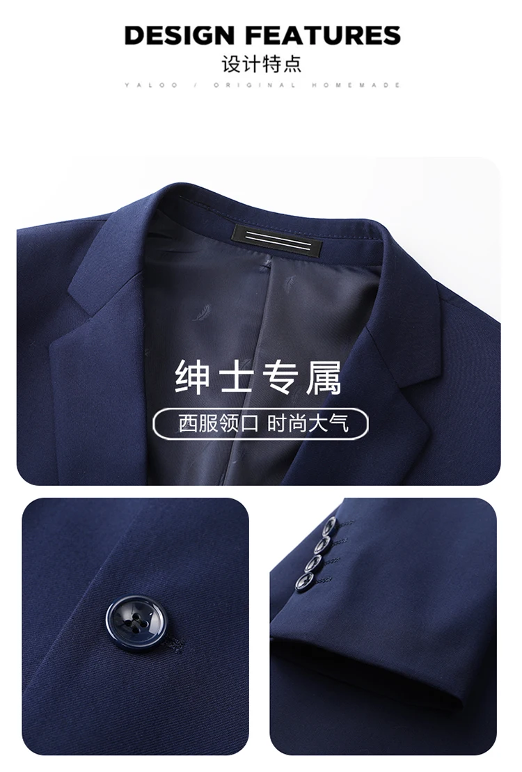 High-End Large Size Men's Three-Piece Suit Set - Business Formal Wedding Dress Coat Vest Trousers Combo for plus Size Men photo