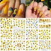 12patterns Sunflower Nail Water Decals Yellow Flowers Sliders for Nails Transfer Sticker Floral Butterfly Bee Manicure Wraps 1