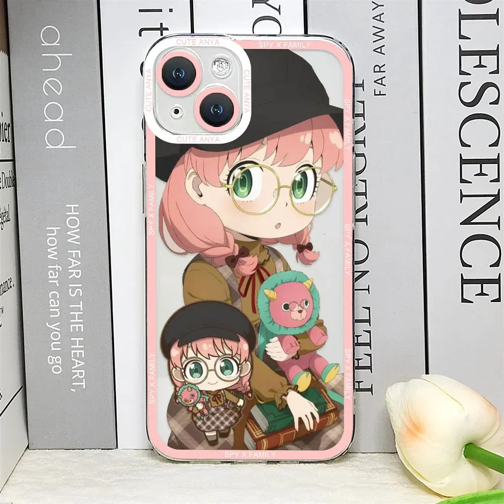 thumbnail image 1 of Funda de teléfono Kawaii Anime SPY×FAMILY Anya Forger para IPhone 14 15 11 12 13 Pro Max Mini XS XR SE2 8 7 Plus Fundas suaves transparentes, 1 of 5