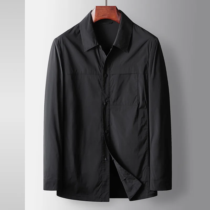 

Mens Oversize Jacket Spring Autumn Quality Luxury Business Casual Thin Trench Coat Male Black Blue Outerwear Windbreaker M-4XL