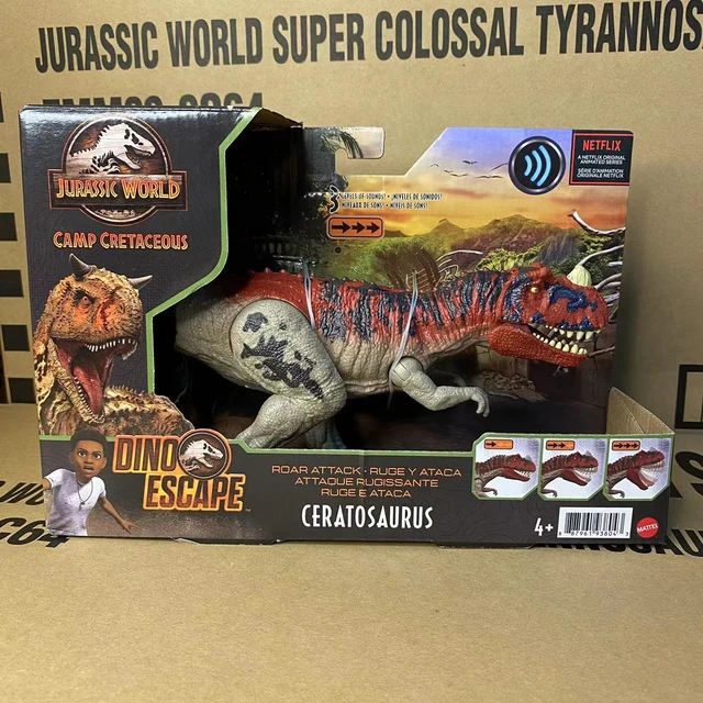 Jurássico Mundo Tyrannosaurus Rex Dinossauro Brinquedo Acampamento Cretáceo  Com Ataque Primário Característica Som Agitação Realista - Telefones  Brinquedo - AliExpress