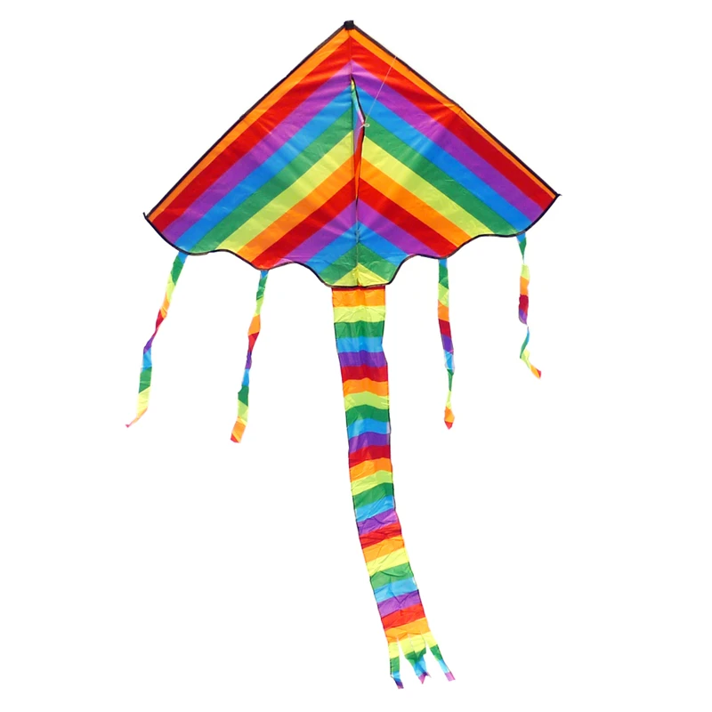 

free shipping high quality middle size rainbow kite wholesale with line weifang kite factory toys for children kites cerf volant