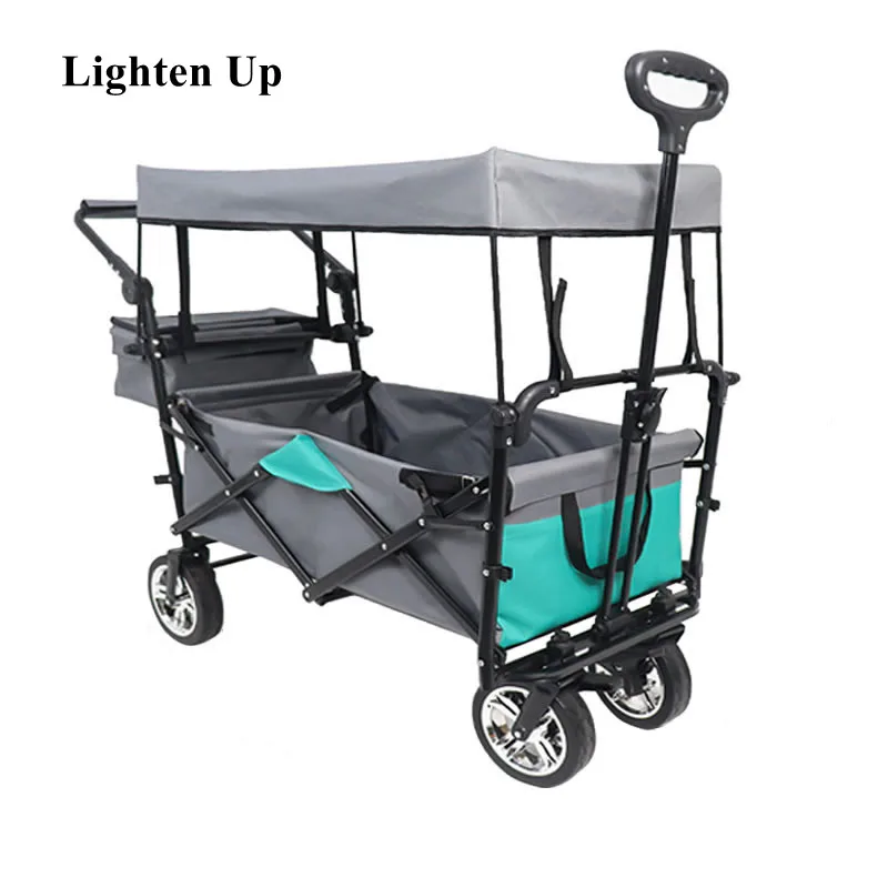 

Lighten Up Outdoor Multifunctional Foldable Camping Cart Four-wheel Shopping Cart Gardening Handling Trolley