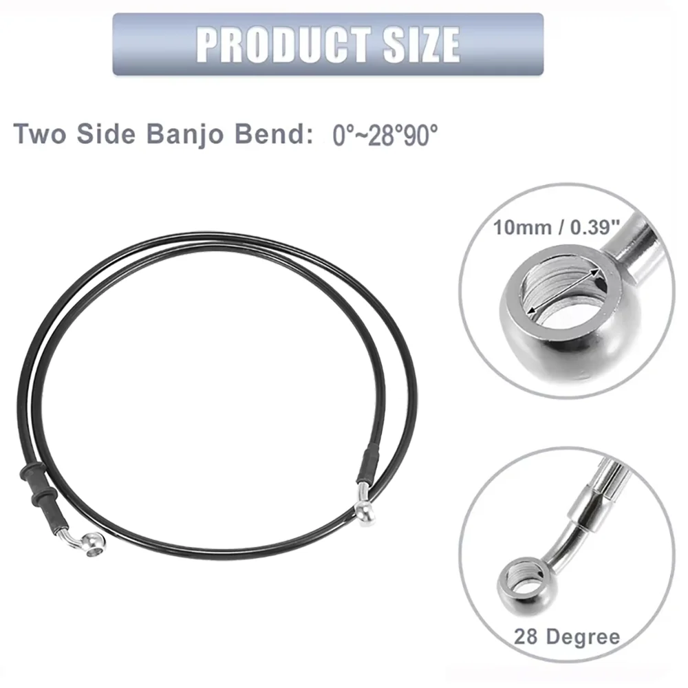 オートバイホース 2X ブラック 300mmから2200mm 28°-90° 10mm オートバイ 油圧強化 ブレーキ クラッチ オ オートバイの ブレーキライン ATV ダートピットレーシングバイクオートバイ油圧強化ブレーキクラッチオイルホースラインパイプシルバー オートバイ油圧ブレーキ ... オートバイホース 2X ブラック 300mmから2200mm 28°-90° 10mm オートバイ 油圧強化 ブレーキ クラッチ オ