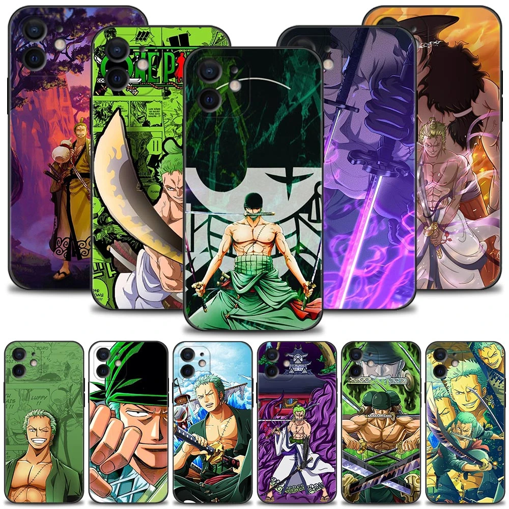 Phone Case For iPhone 13 11 12 Pro Max X XS XR 8 7 6 6S Plus SE 5 5S Cover Silicone Shell One Piece Swordsman Zoro apple iphone 12 case