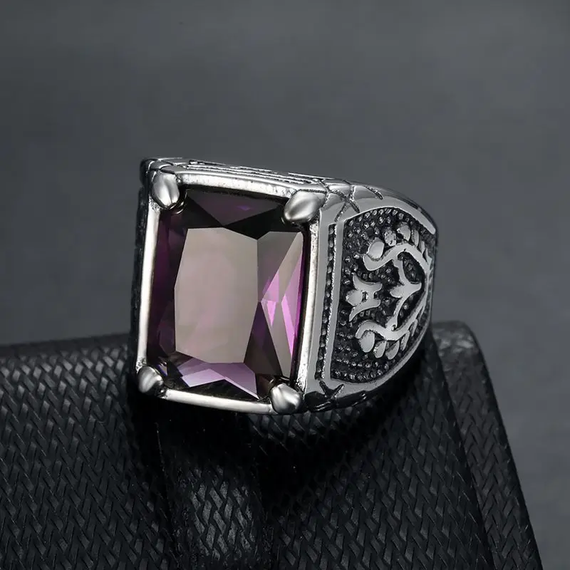 Beydodo Stainless Steel Personalized Ring - Men's Punk Signet Ring Size 7 To 12 - View #10