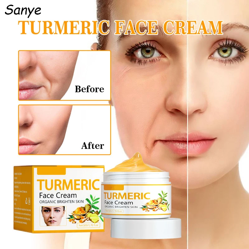 

Turmeric Collagen Face Cream Fir&ming Skin Fade Fine Lines Anti Ag&ing Moisturizing Cream Repair Skin Brightening Whi&ten Cream