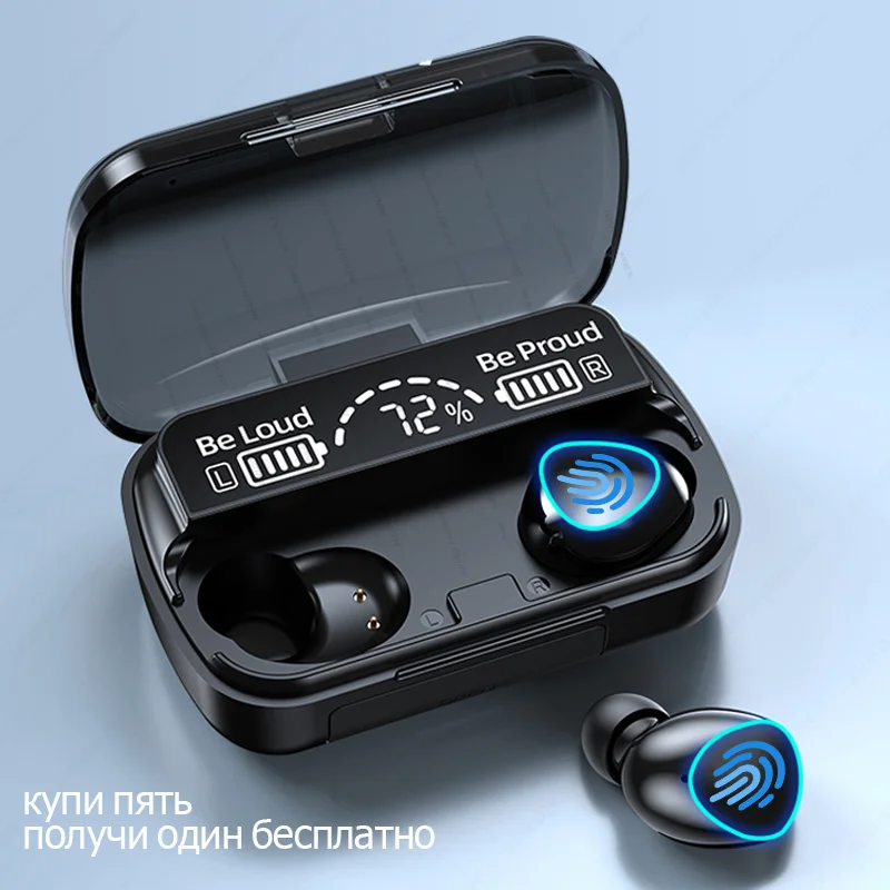 TwsワイヤレスヘッドフォンM10 bluetoothイヤホンと充電とビン