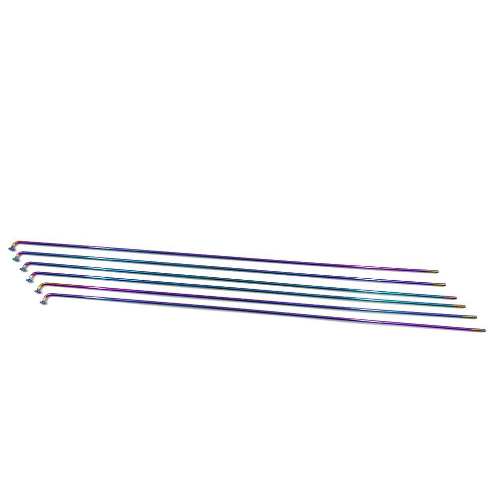 10pcs/lot FUNNRUNN Bicycle J-Bend Spokes Rainbow Wire Vacuum Pating Mountain MTB Road Bike 304 Stainless Steel 14G 257-293mm