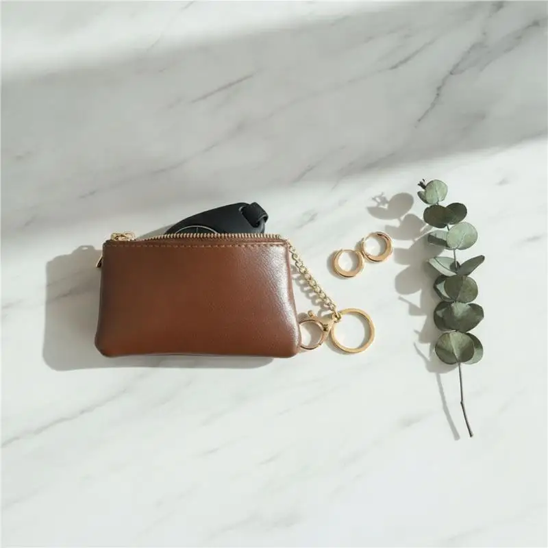 Portamonete Mini in Pelle PU con Portachiavi Dorato, Cerniera Liscia, Stile Carino e alla Moda, Adatto per Tasche dei Jeans, Ideale per Gite nel Weekend - immagine 2