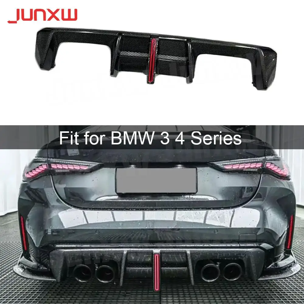 

Dry Carbon Fiber Rear Bumper Extension Lip Spoiler With LED Light Bodykits Accessories for BMW G80 G82 G83 M3 M4 2021+