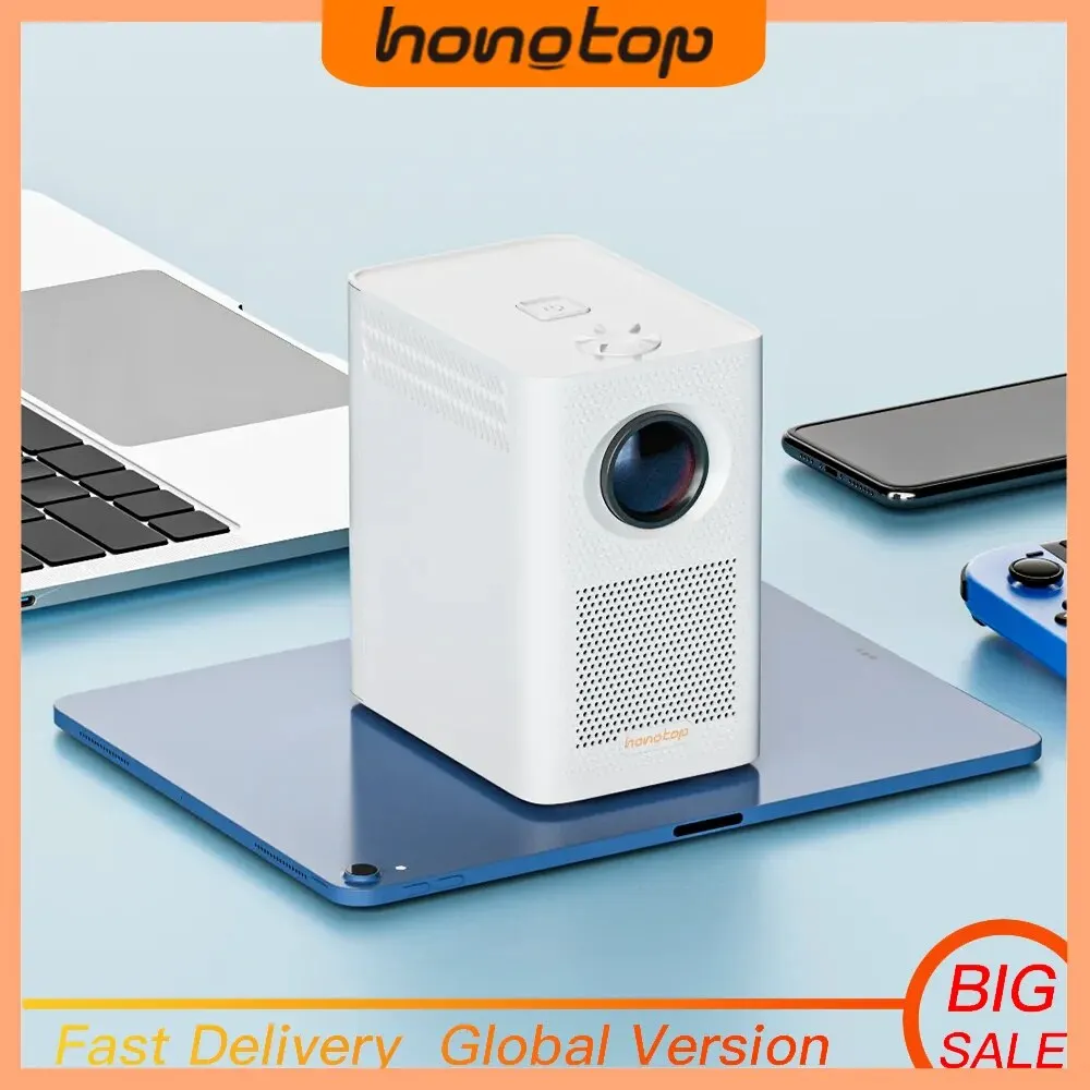 HONGTOP S30MAX Portable Smart Mini Projector 1080P 9500L Portable Projector Android Projectors with WIFI and Bluetooth Remote