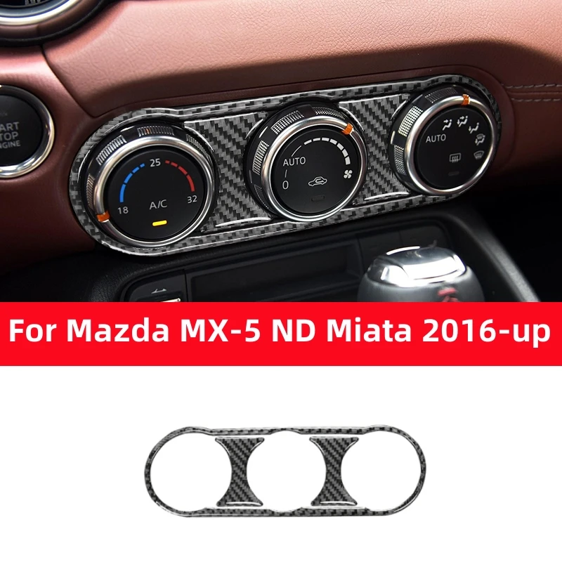 

For Mazda MX-5 ND Miata 2016-2022 MX5 Roadster Center Air Conditioning AC Climate Control Button Panel Cover Trim Carbon Fiber