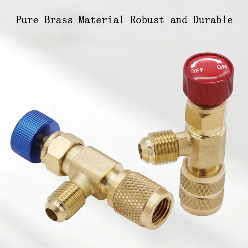 2/1PCS Air Conditioner Plus Safety Liquid Valve R410 Refrigerant Vacuum Maintenance Switch Charging Safety Adaptor R22 Detection