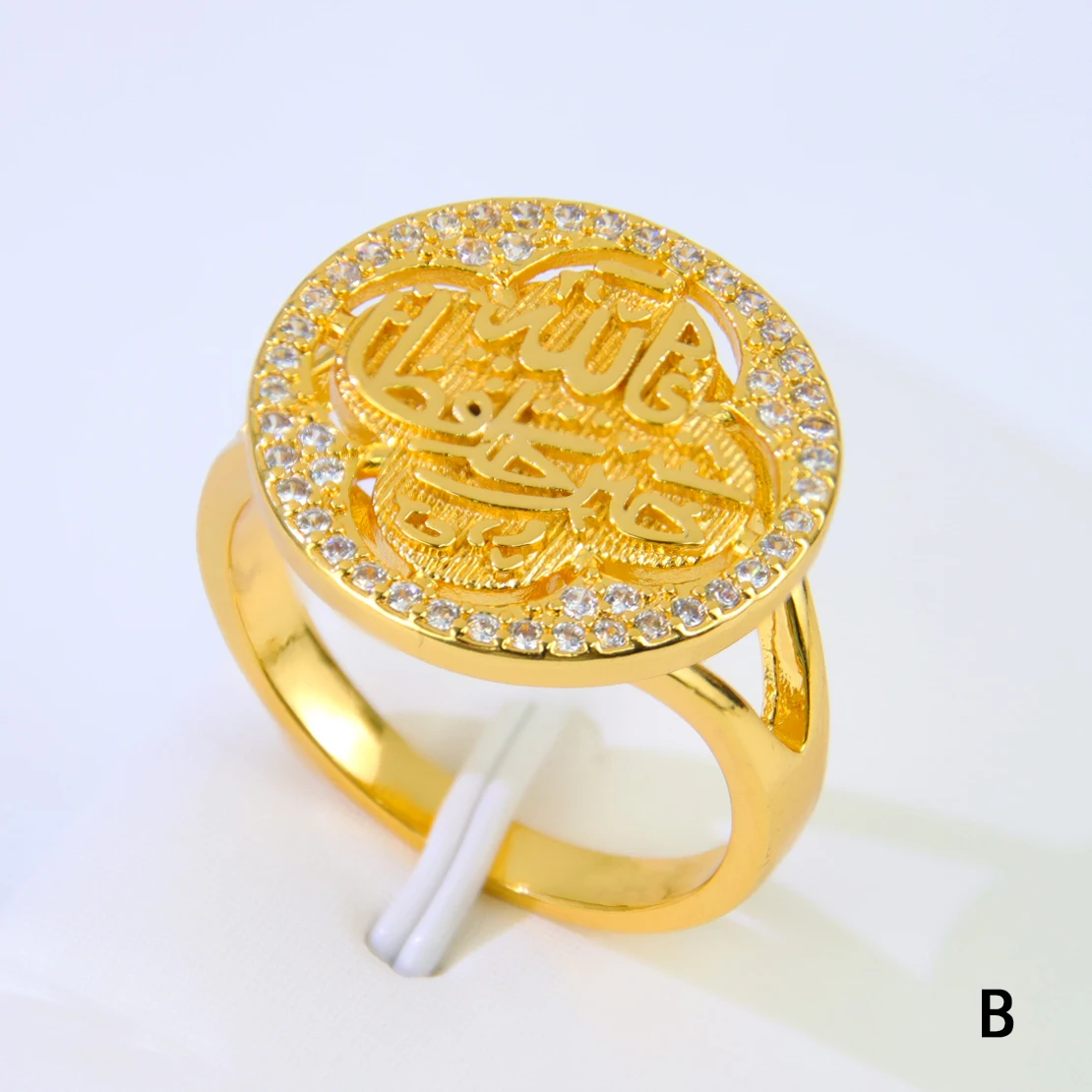 Dubai Gold Farbe Paare Ring 21k vergoldet italienische islamische exquisite Zirkonia Ring äthiopische Frauen tägliche Party Schmuck Geschenke – Detail 21