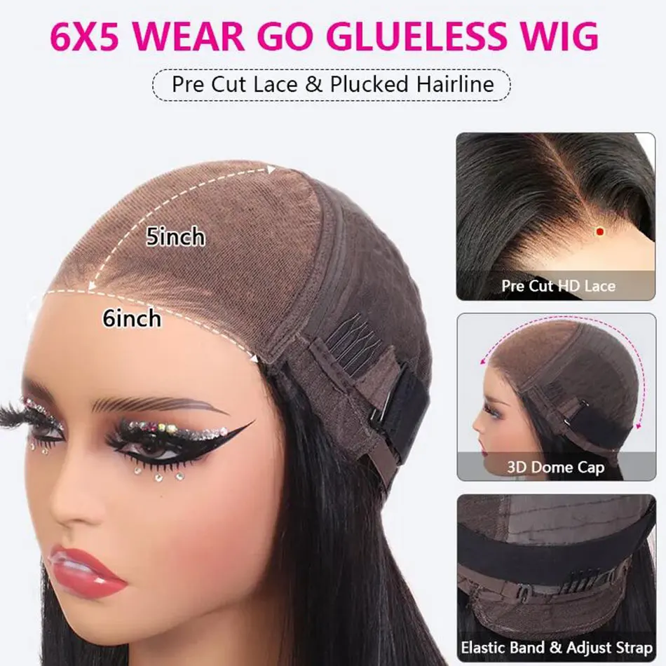Recool Face-Framing Curtain Bangs Highlight Body Wave Wig Pre Plucked&Bleached 6&times;5 Glueless HD Lace Closure Wig Human Hair