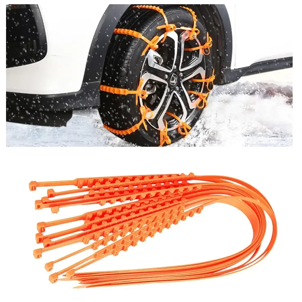 Universal Car Snow Chains Portable Winter Tyres Wheels Snow Chains Non-Slip Cable Tie Reusable Anti-skid Wheel Nylon Tire