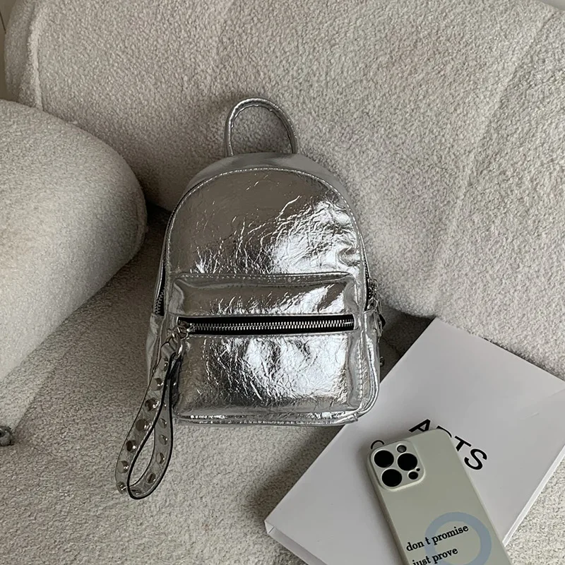 Stylish Small Backpack for Women with Rivet Accents for Daily Commuting