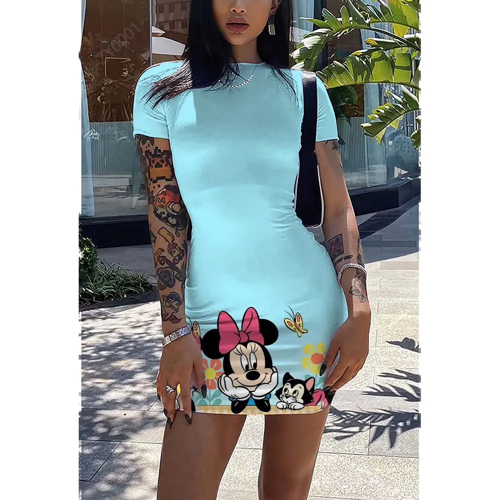 

Disney Summer Dresses for Women 2022 Fashion Chic and Elegant Woman Dress Women's Sundress Green Silk Dress Beach Outing Playa