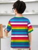 Rainbow Stripes Kids Clothes Clothes Child Boy Child T Shirt T-shirts for Children Children's T-shirt Tops Clothing for Boys 2