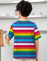 Rainbow Stripes Kids Clothes Clothes Child Boy Child T Shirt T-shirts for Children Children's T-shirt Tops Clothing for Boys 2