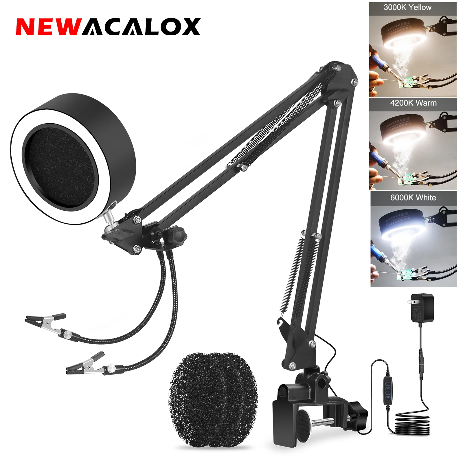 NEWACALOX EU/US 12V 납땜 연기 추출기 납땜 연기 흡수기 연기 예방 흡수기 납땜 용 DIY 작업 팬