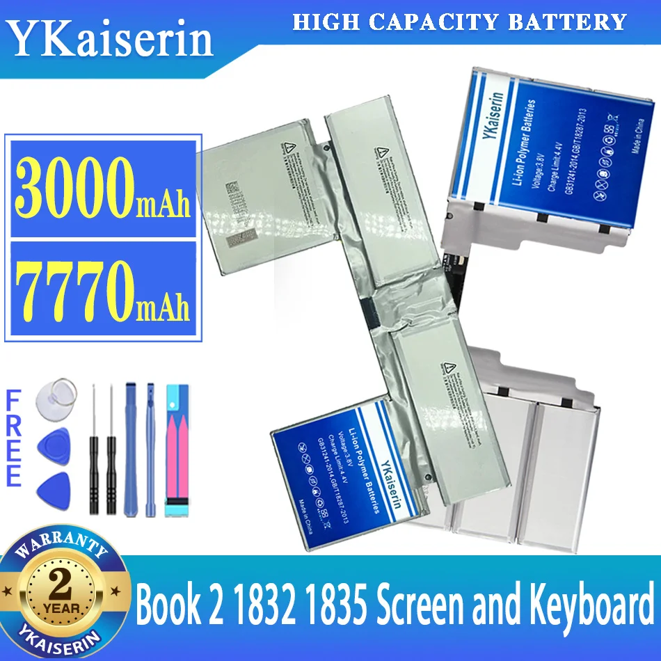 

YKaiserin Battery For Microsoft Surface Book 2 1832 Centralized/1835 Discrete Graphics Version 15 inch Keyboard/Screen